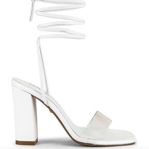 RAYE White Block Heel Sandals